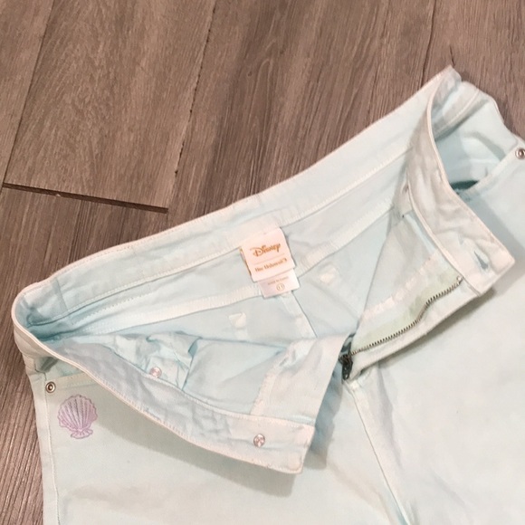 Disney Her Universe “Little Mermaid” 30th Anniversary Mint Green Denim Shorts - Picture 8 of 13